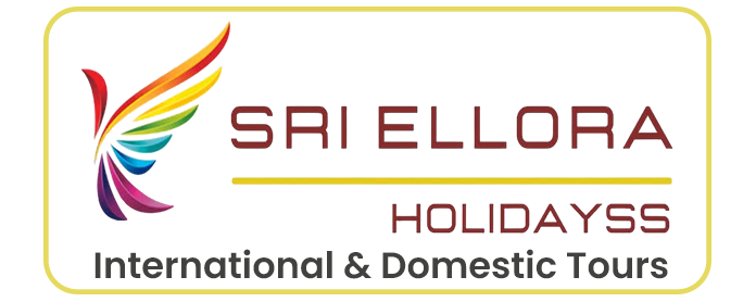 Sri Ellora Holidays travel agency logo by RVK Digitals – domestic & international tour branding